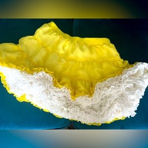 Only yellow skirt with ruffles